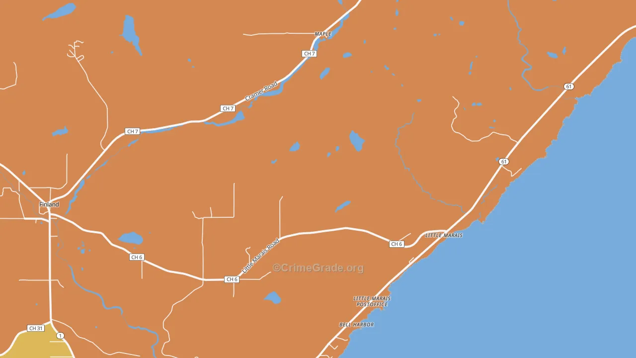 Little Marais, MN Map of Theft Rates