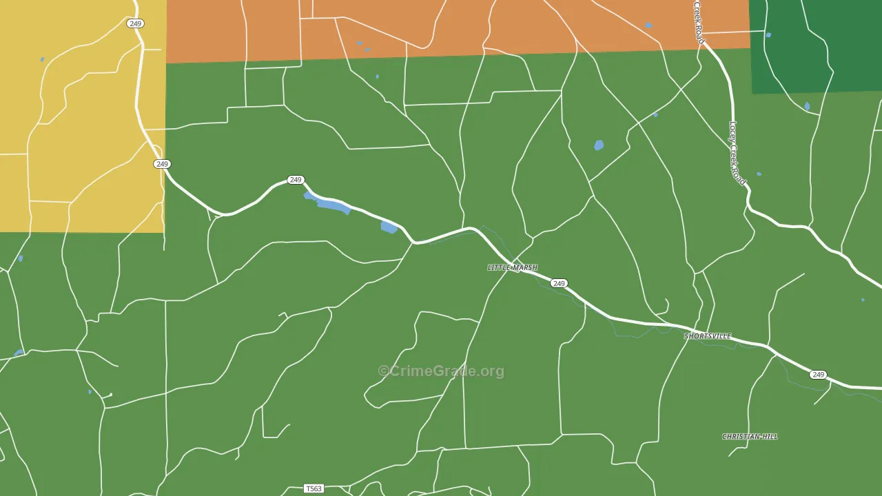 Little Marsh, PA Map of Theft Rates
