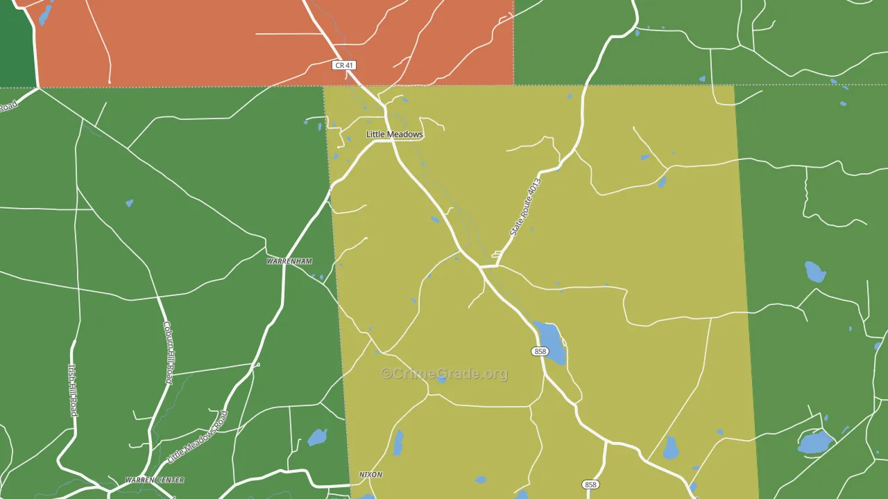 Little Meadows, PA Map of Theft Rates
