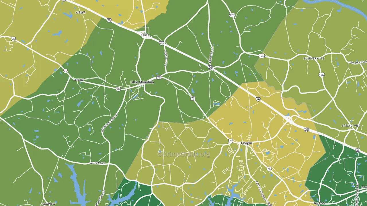 Little Mountain, SC Map of Theft Rates