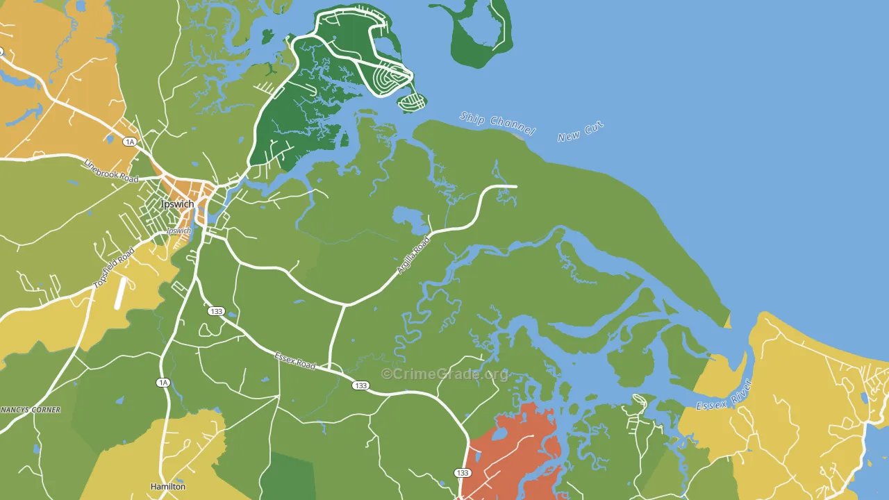 Little Neck, MA Map of Theft Rates