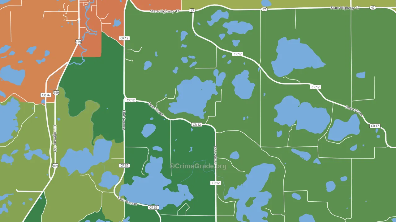 Little Pine, MN Map of Theft Rates