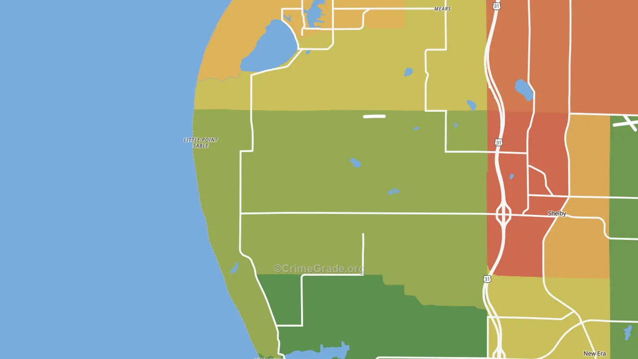 Little Point Sable, MI Map of Theft Rates