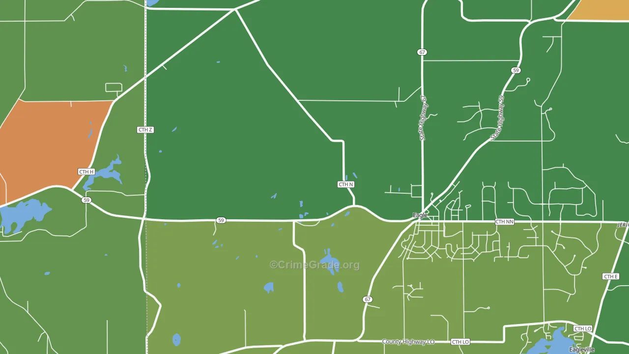 Little Prairie, WI Map of Theft Rates