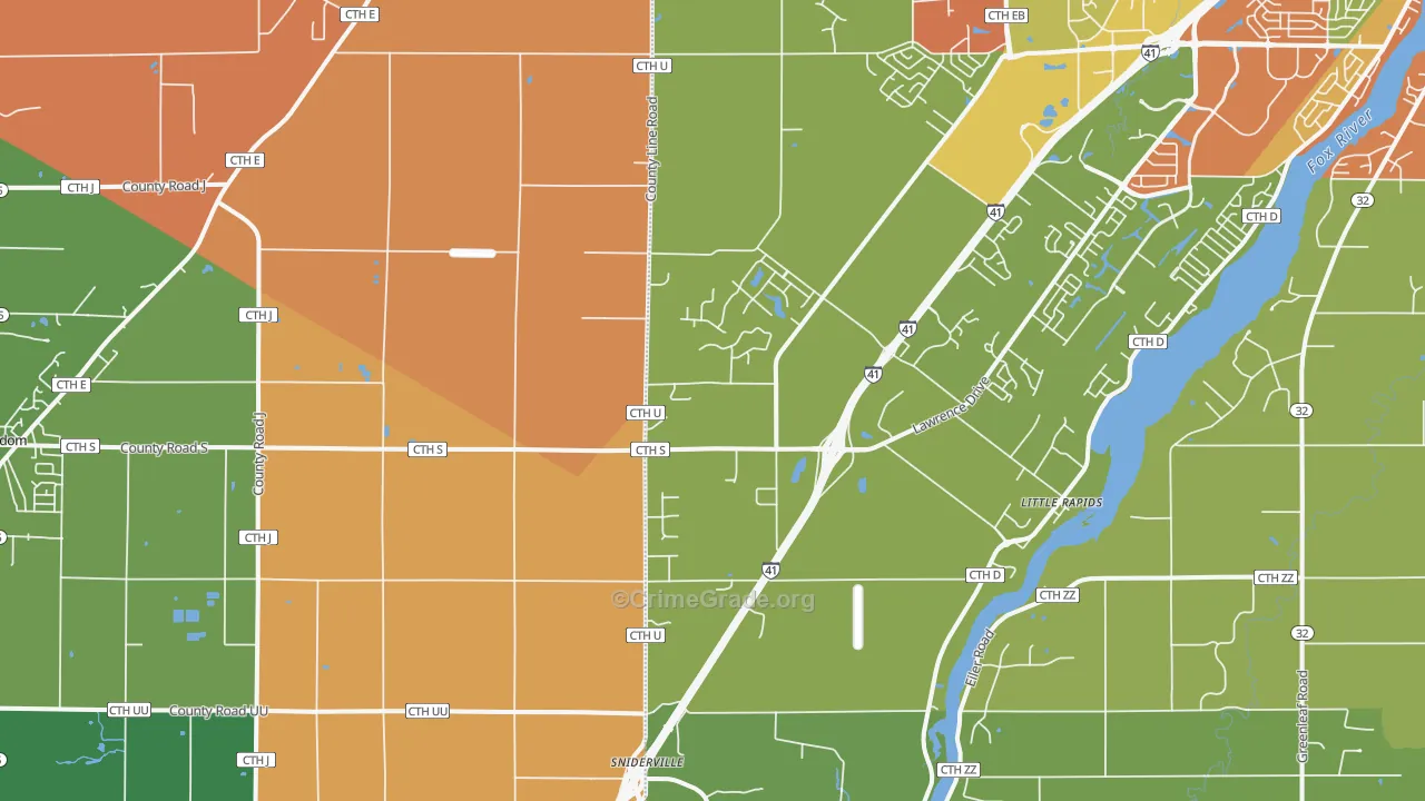 Little Rapids, WI Map of Theft Rates
