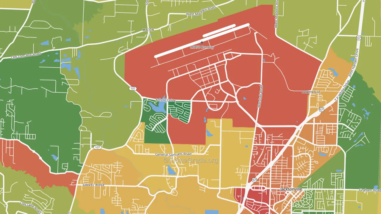 Little Rock Air Force Base, AR Map of Theft Rates