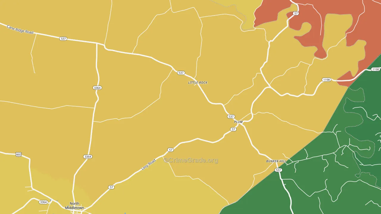 Little Rock, KY Map of Theft Rates