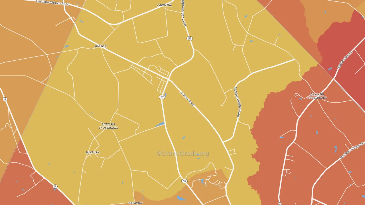 Little Rock, SC Map of Theft Rates