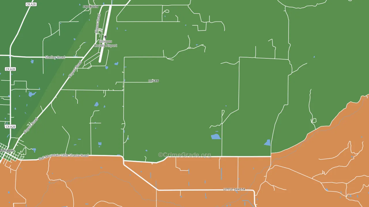 Little Shasta, CA Map of Theft Rates