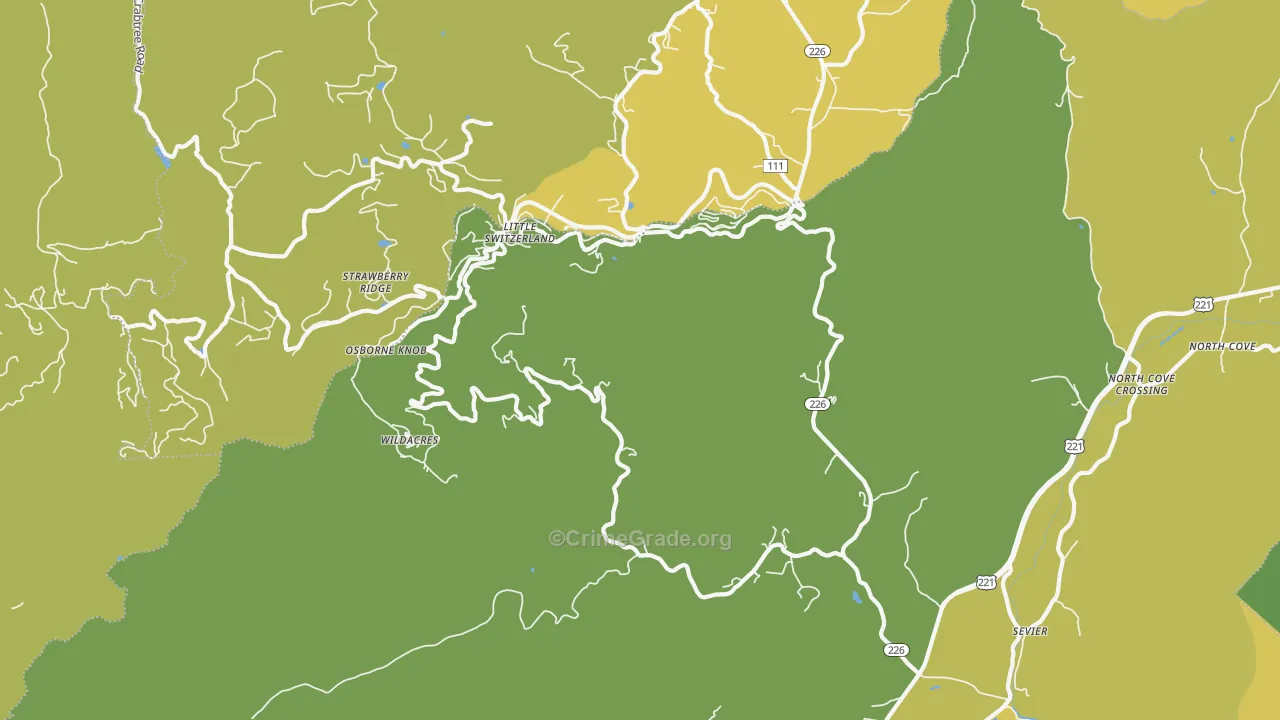 Little Switzerland, NC Map of Theft Rates