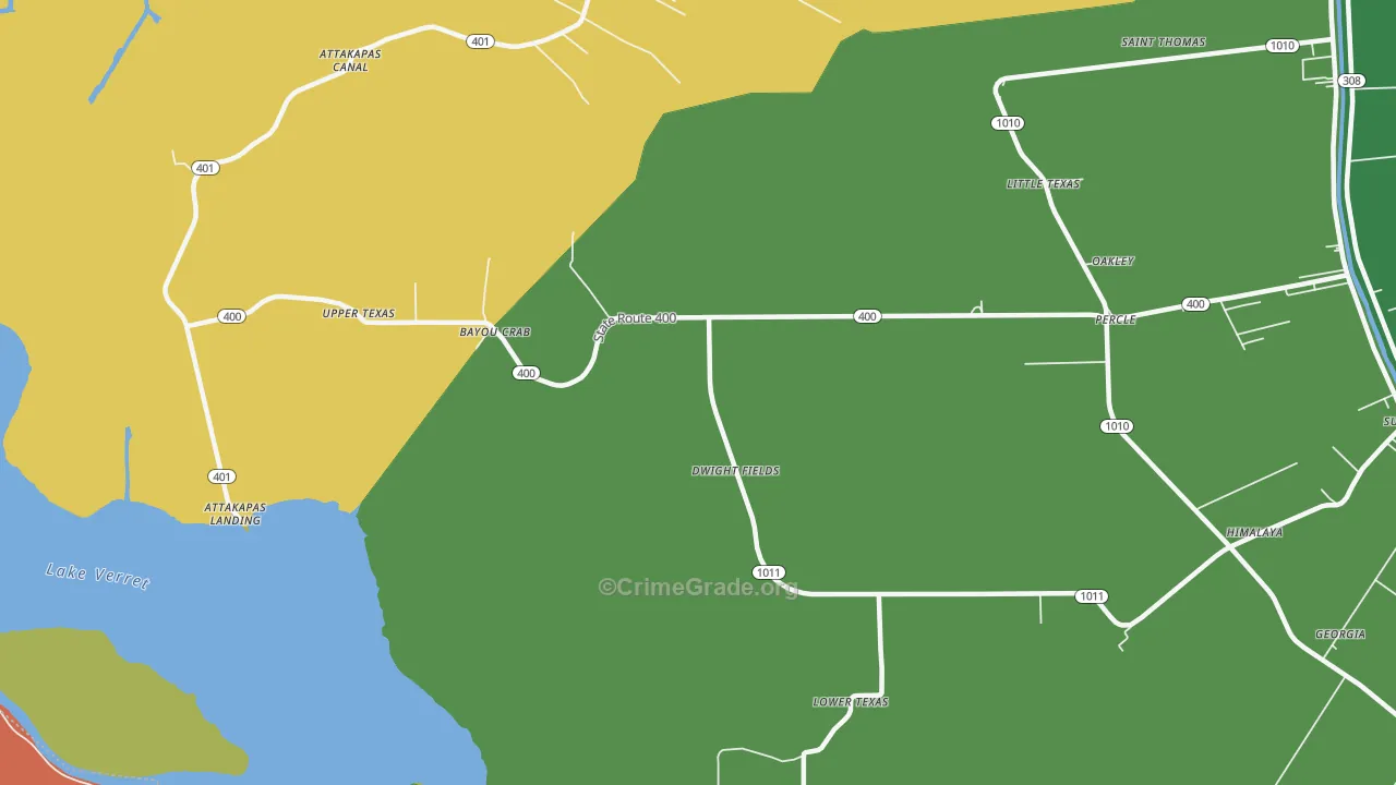 Little Texas, LA Map of Theft Rates