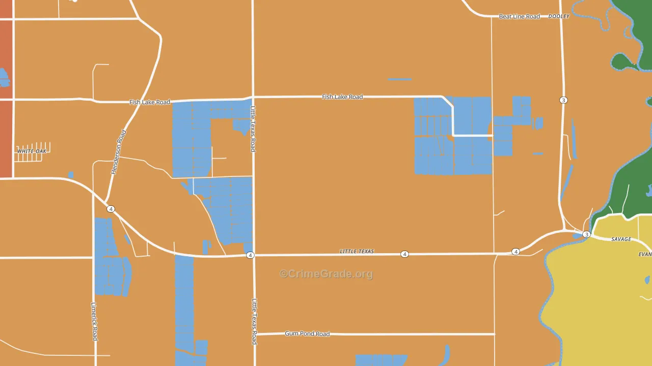 Little Texas, MS Map of Theft Rates