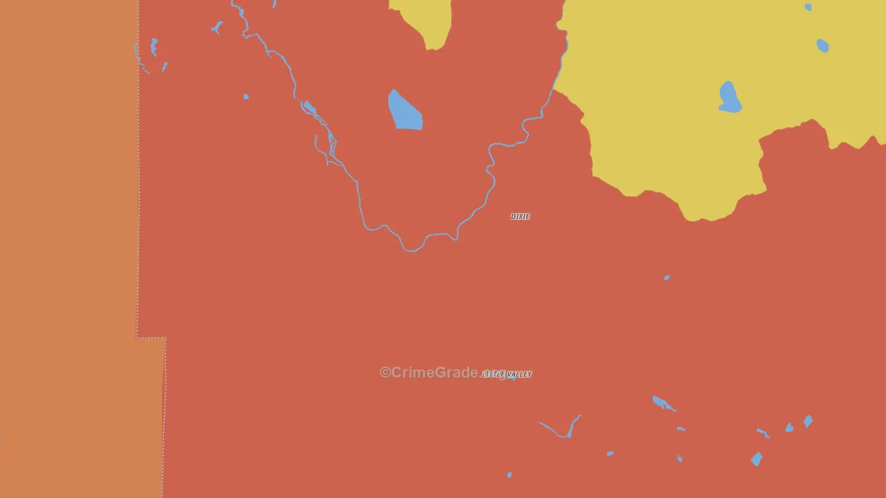 Little Valley, CA Map of Theft Rates