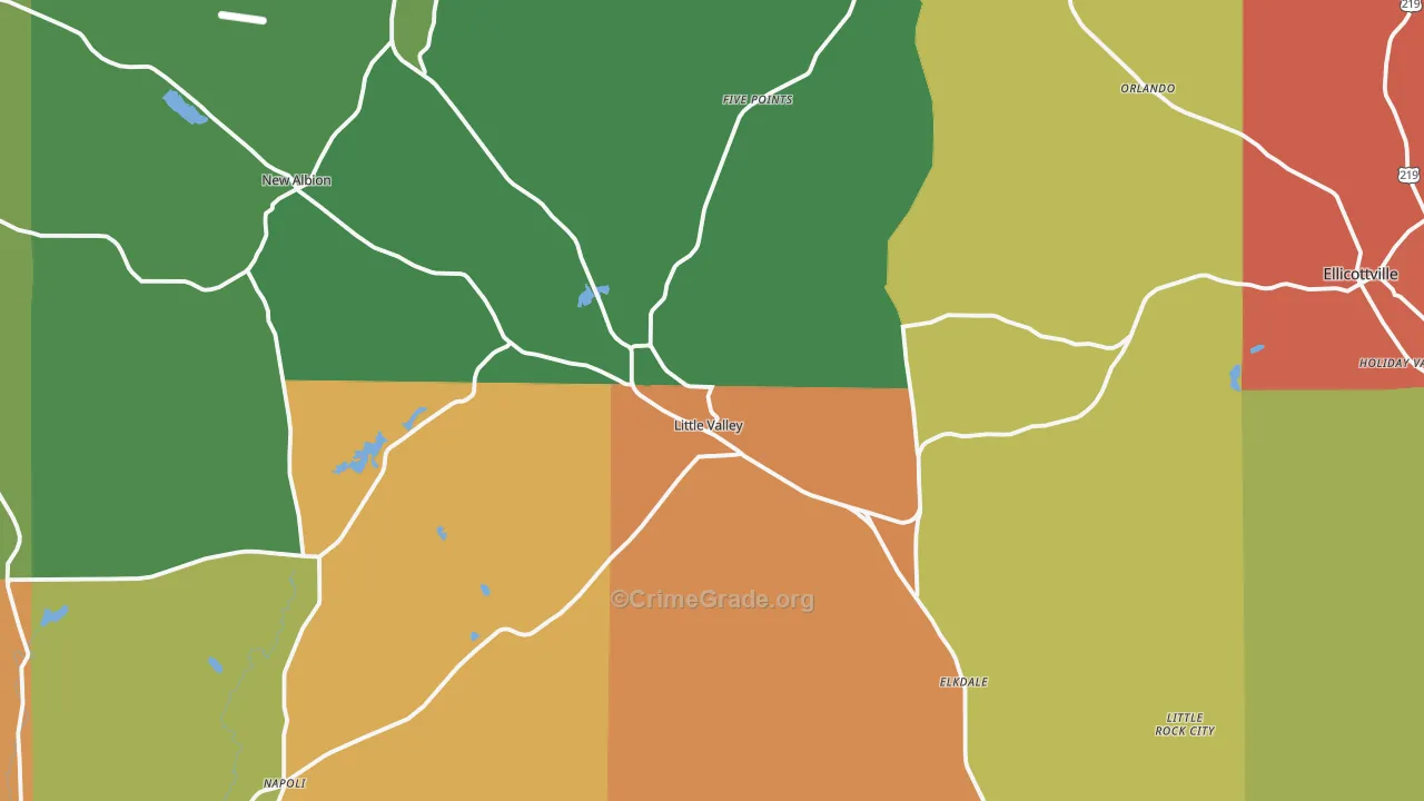 Little Valley, NY Map of Theft Rates