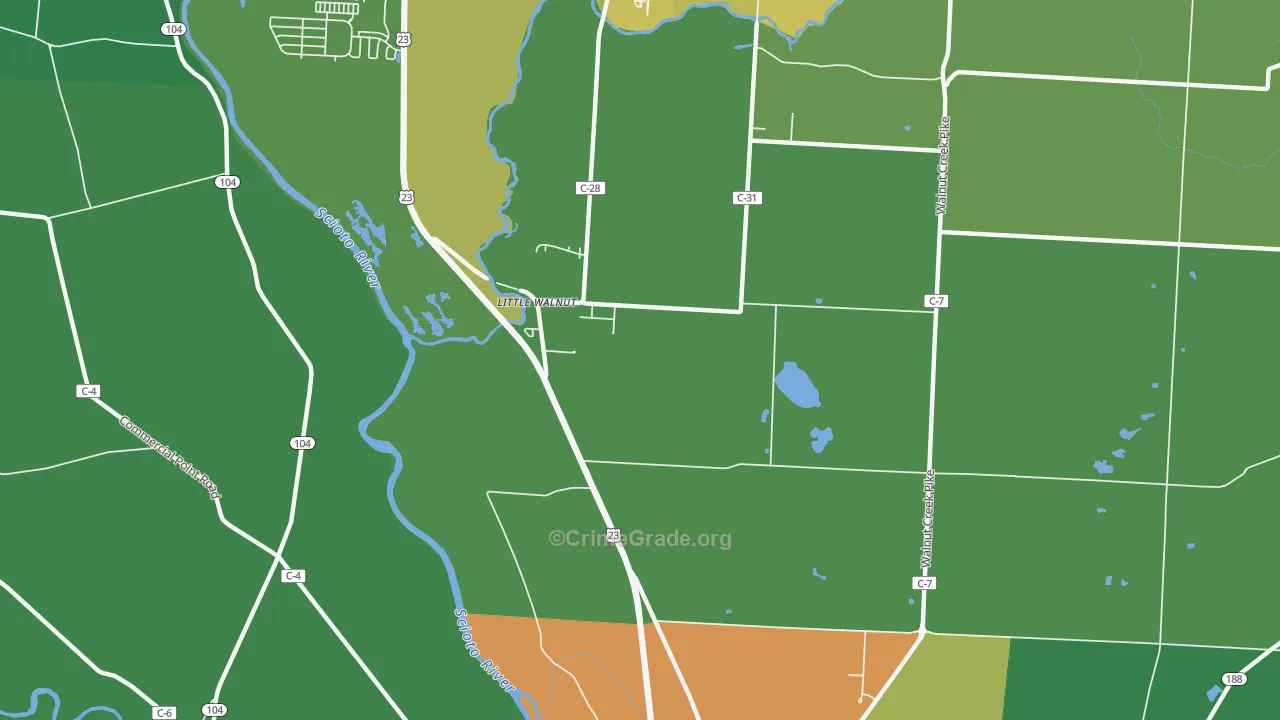 Little Walnut, OH Map of Theft Rates