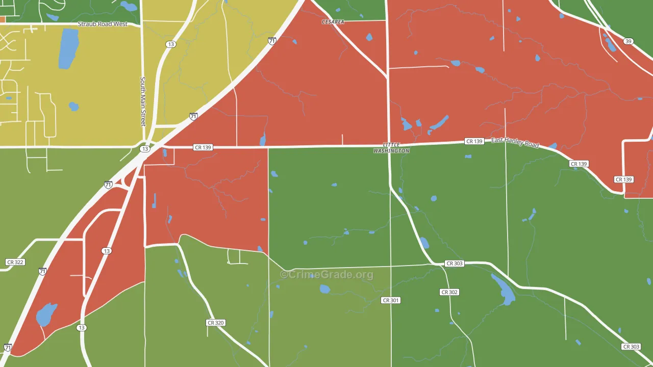 Little Washington, OH Map of Theft Rates