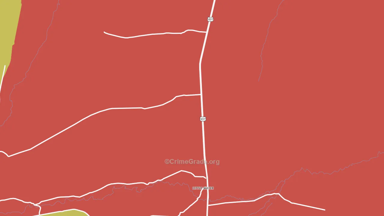 Little Water, NM Map of Theft Rates