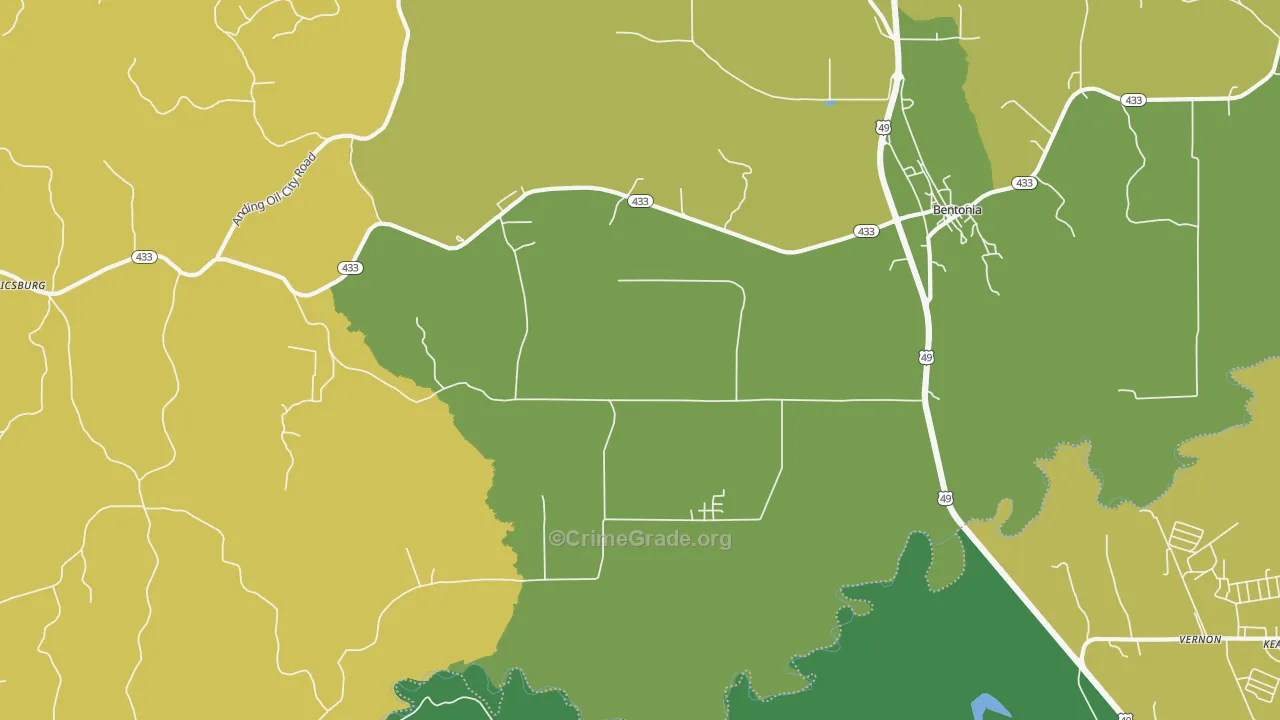 Little Yazoo, MS Map of Theft Rates