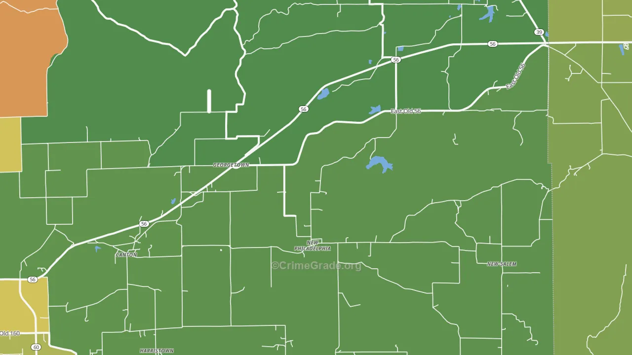 Little York, IN Map of Theft Rates