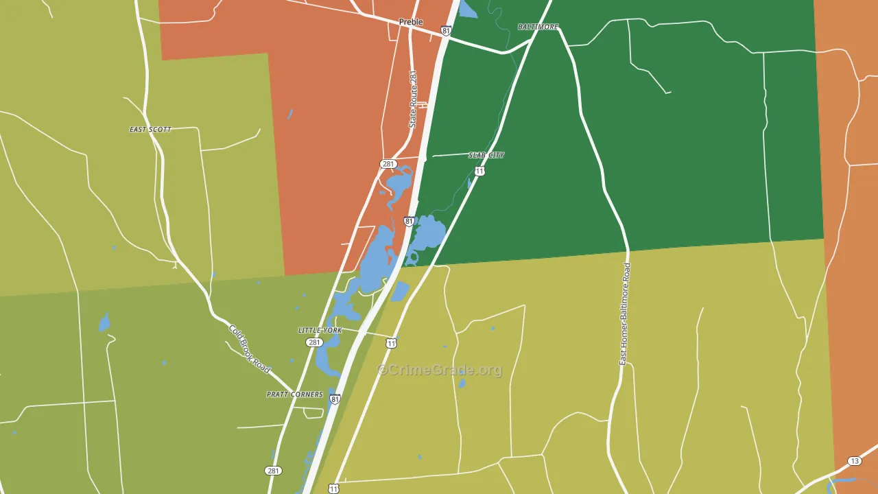 Little York, NY Map of Theft Rates