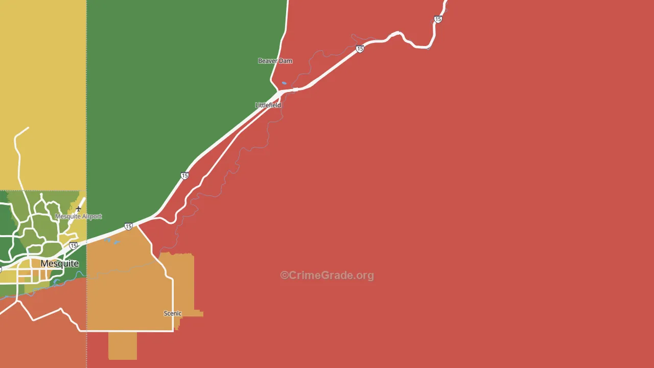 Littlefield, AZ Map of Theft Rates