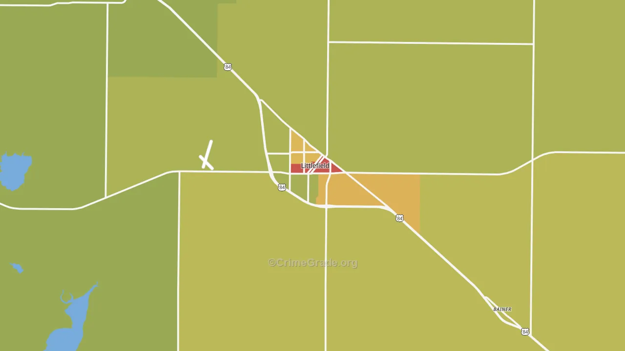 Littlefield, TX Map of Theft Rates