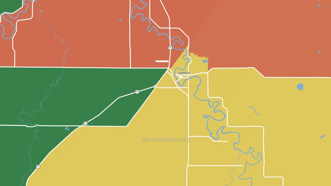 Littlefork, MN Map of Theft Rates
