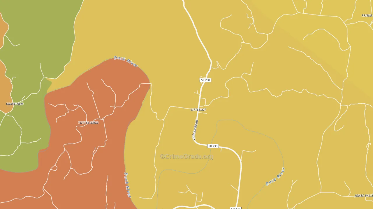 Littlelot, TN Map of Theft Rates