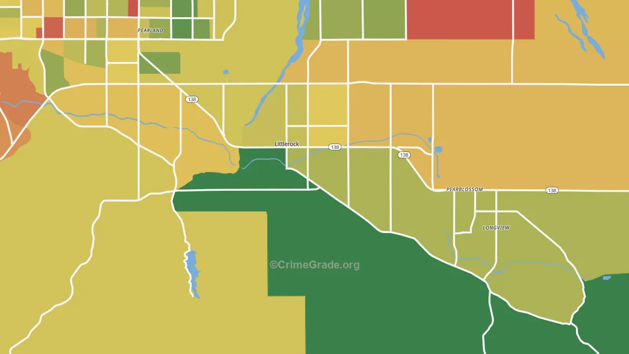 Littlerock, CA Map of Theft Rates