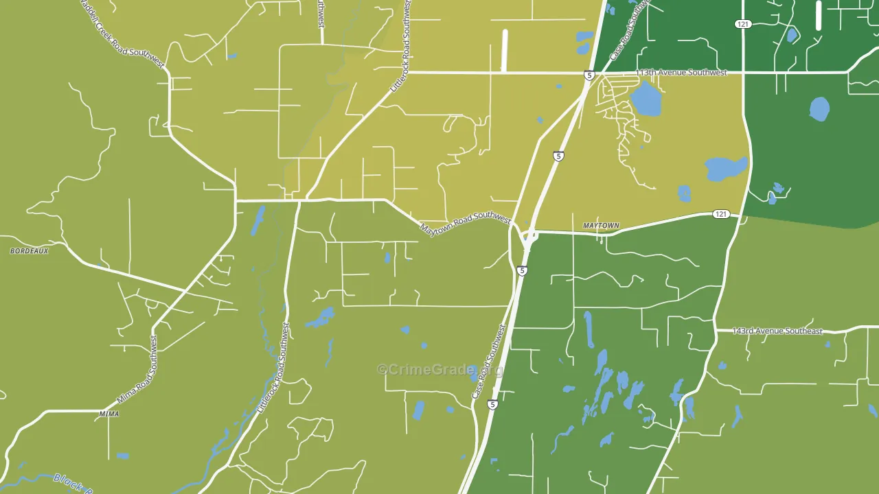 Littlerock, WA Map of Theft Rates