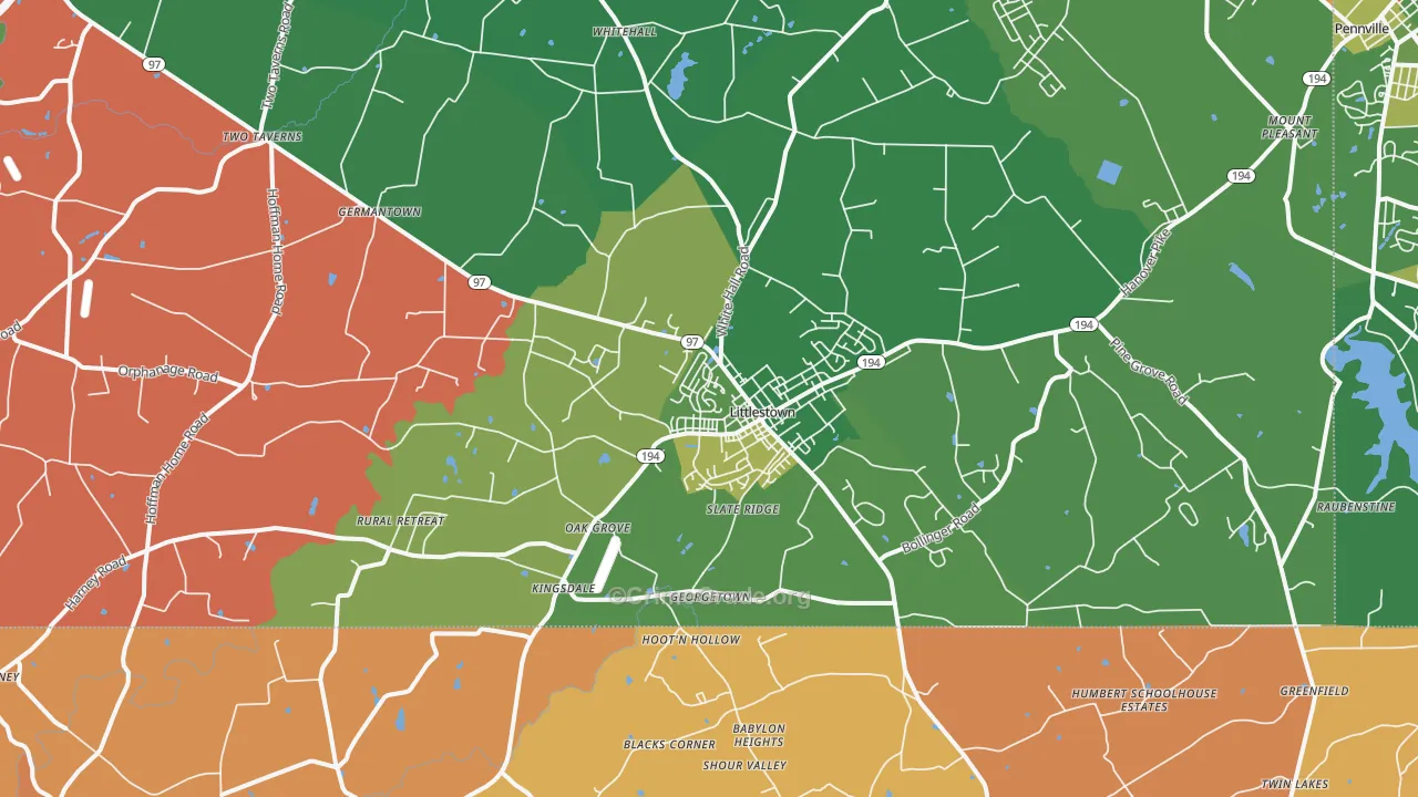 Littlestown, PA Map of Theft Rates