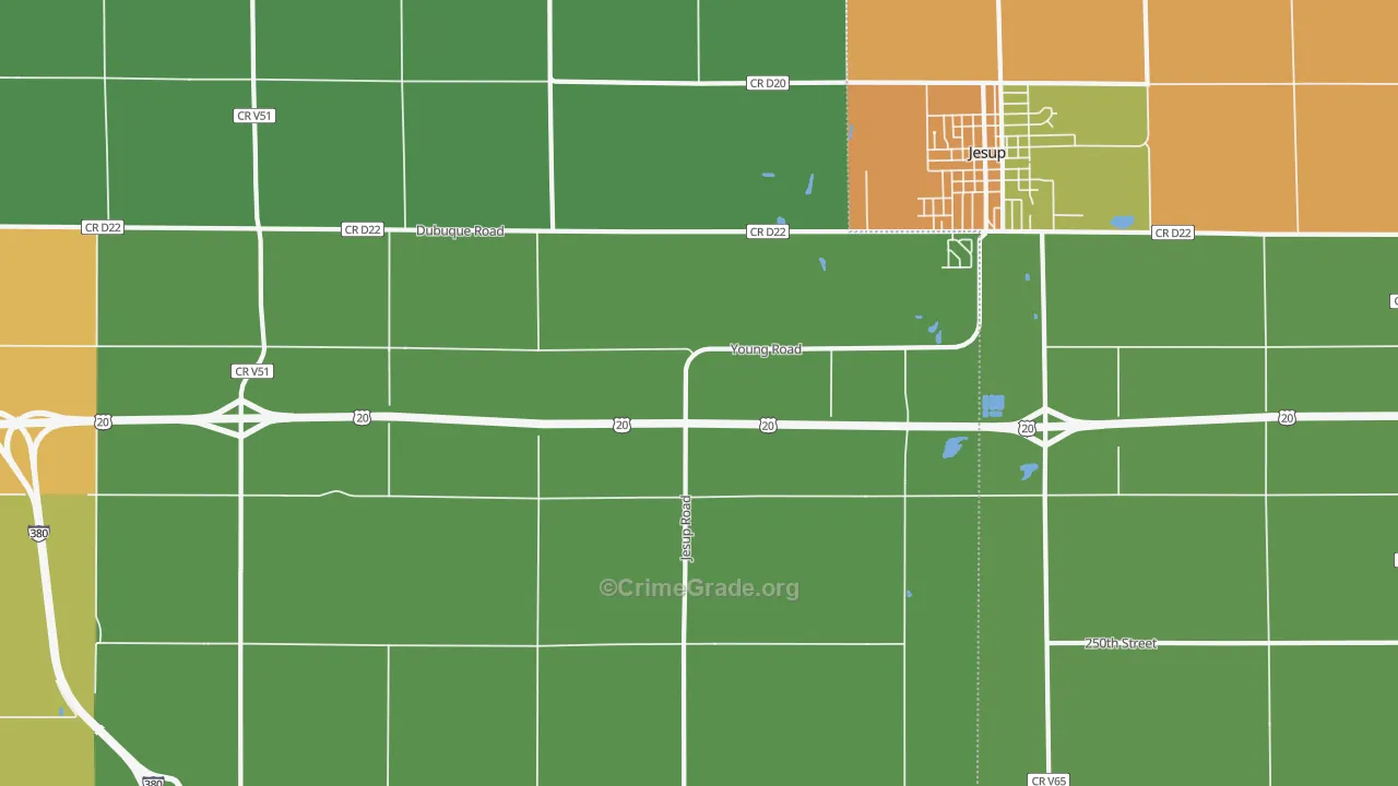 Littleton, IA Map of Theft Rates