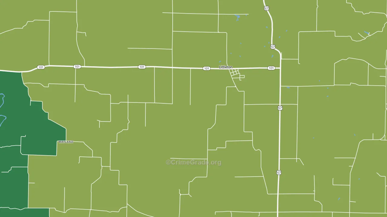 Littleton, IL Map of Theft Rates