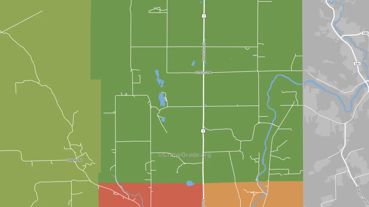 Littleton, ME Map of Theft Rates