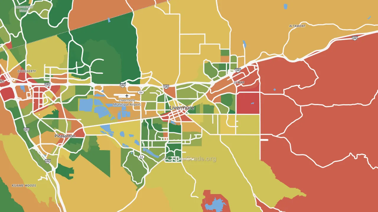 Livermore, CA Map of Theft Rates
