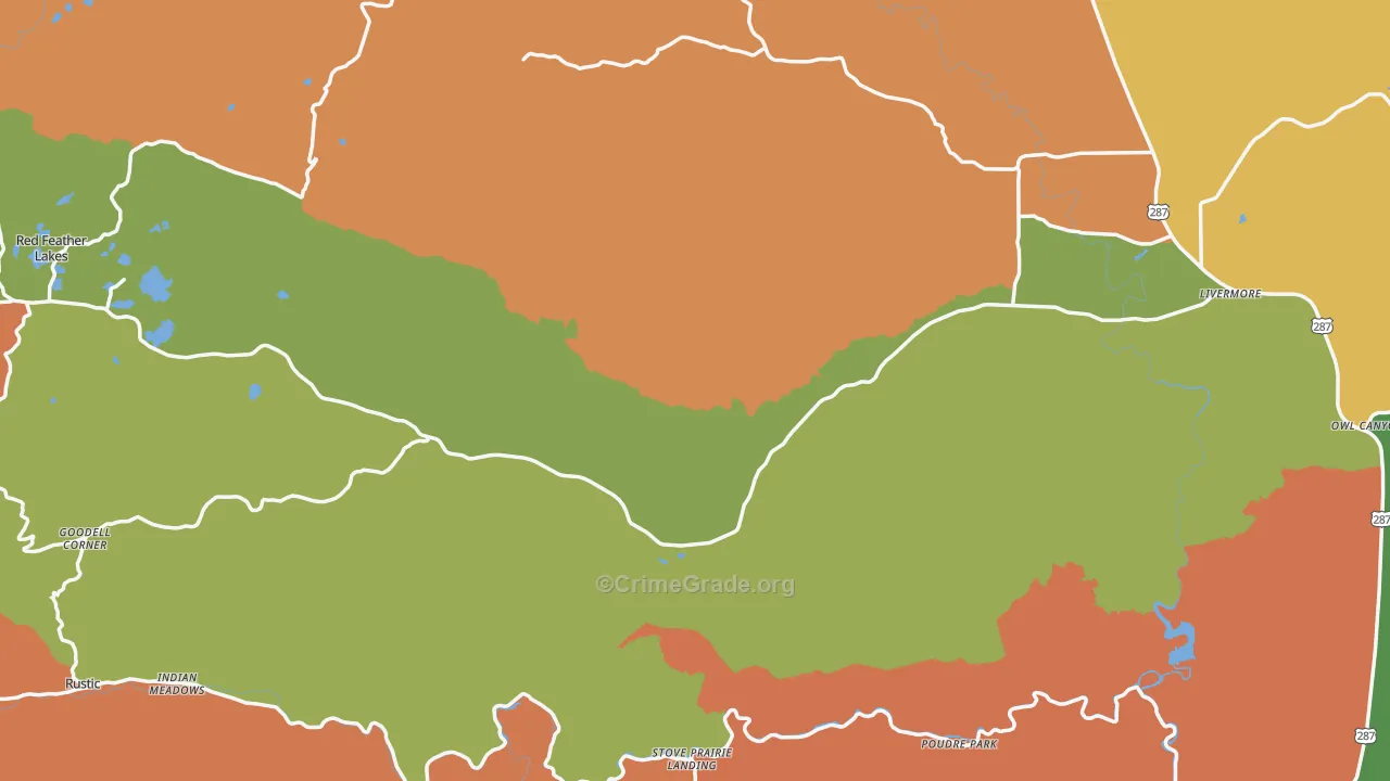 Livermore, CO Map of Theft Rates