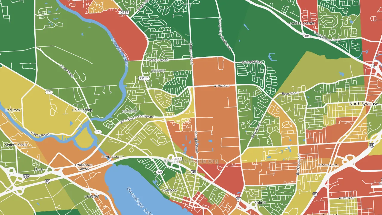 Liverpool, NY Map of Theft Rates