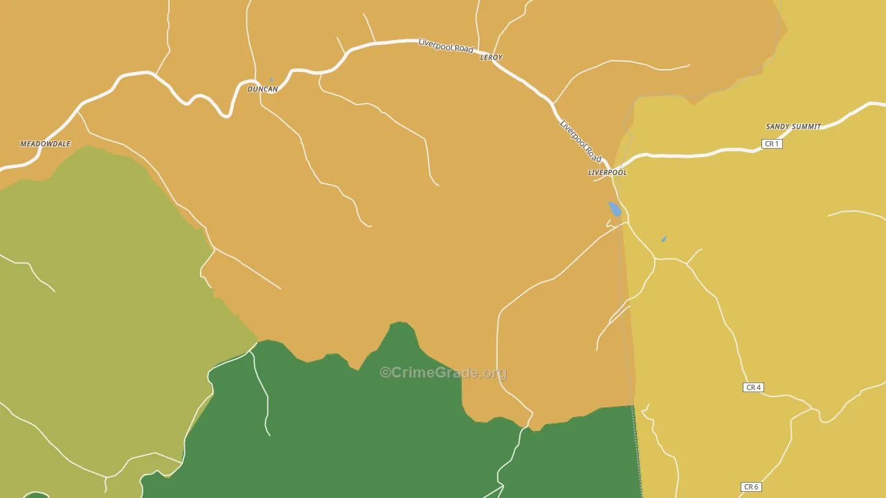 Liverpool, WV Map of Theft Rates