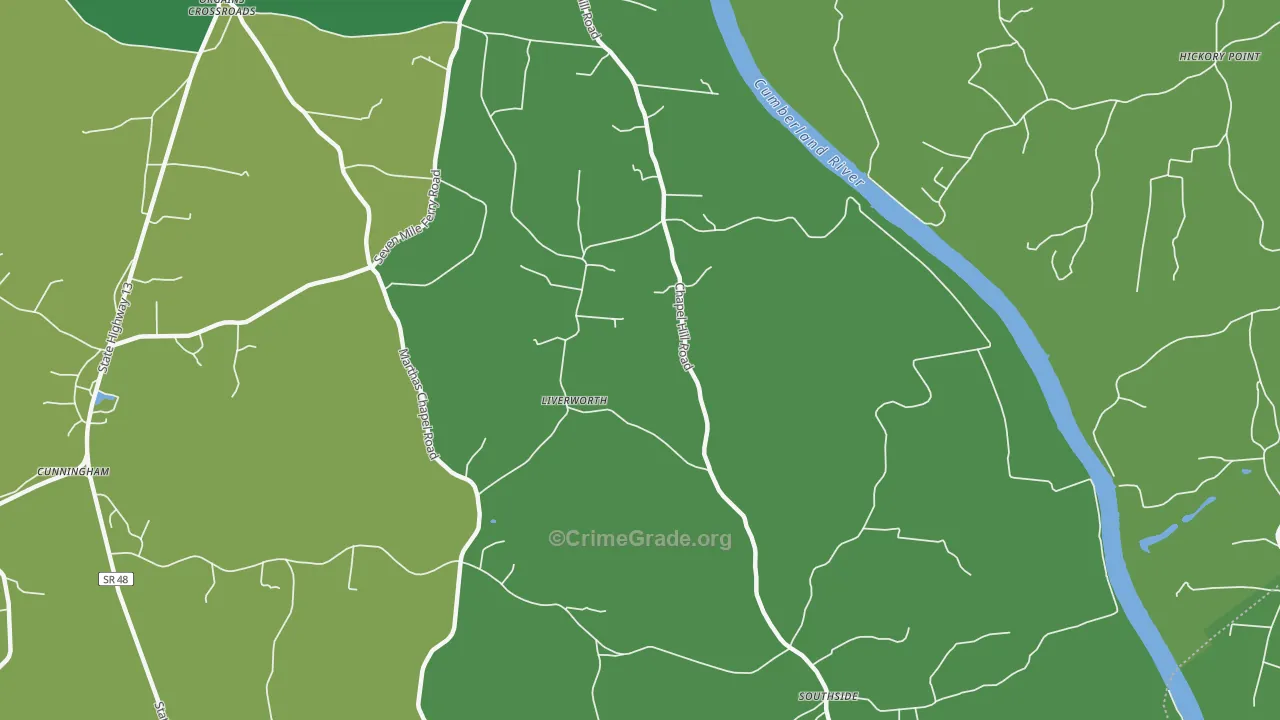 Liverwort, TN Map of Theft Rates