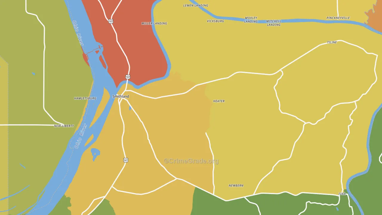 Livingston County, KY Map of Theft Rates