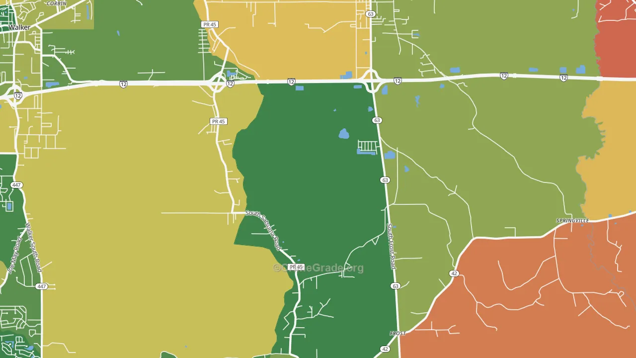 Livingston, LA Map of Theft Rates