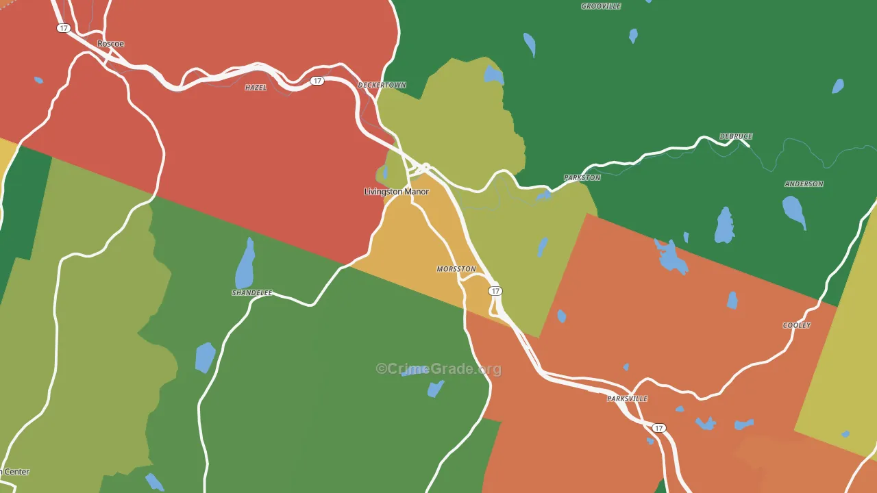 Livingston Manor, NY Map of Theft Rates