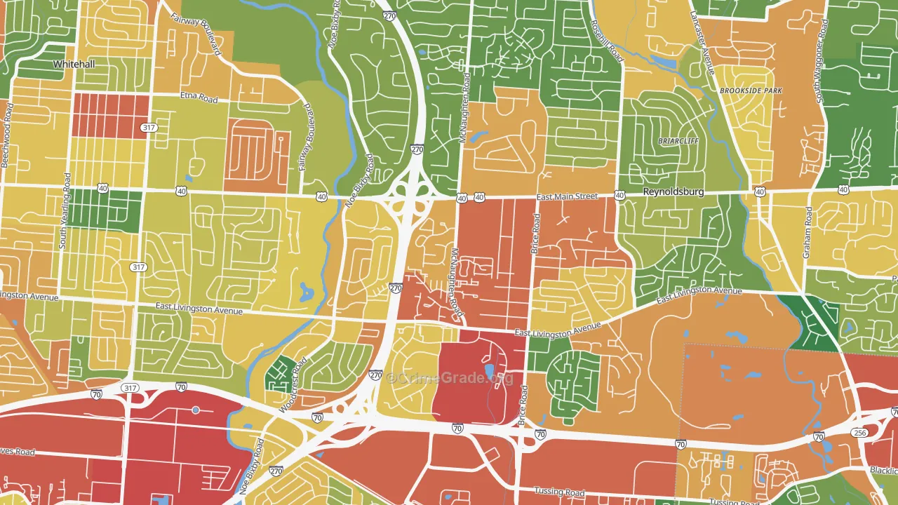 Livingston-McNaughten, Columbus, OH Map of Theft Rates