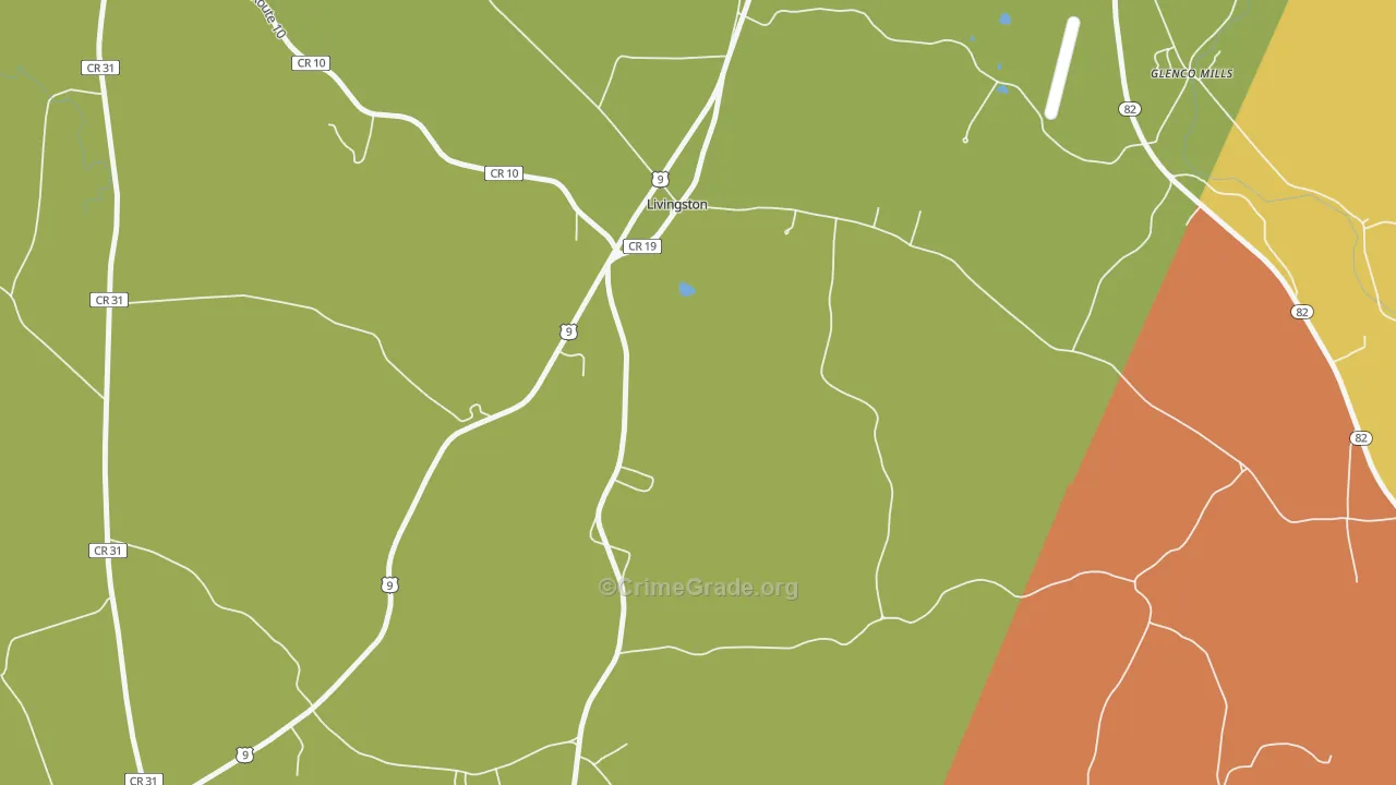 Livingston, NY Map of Theft Rates