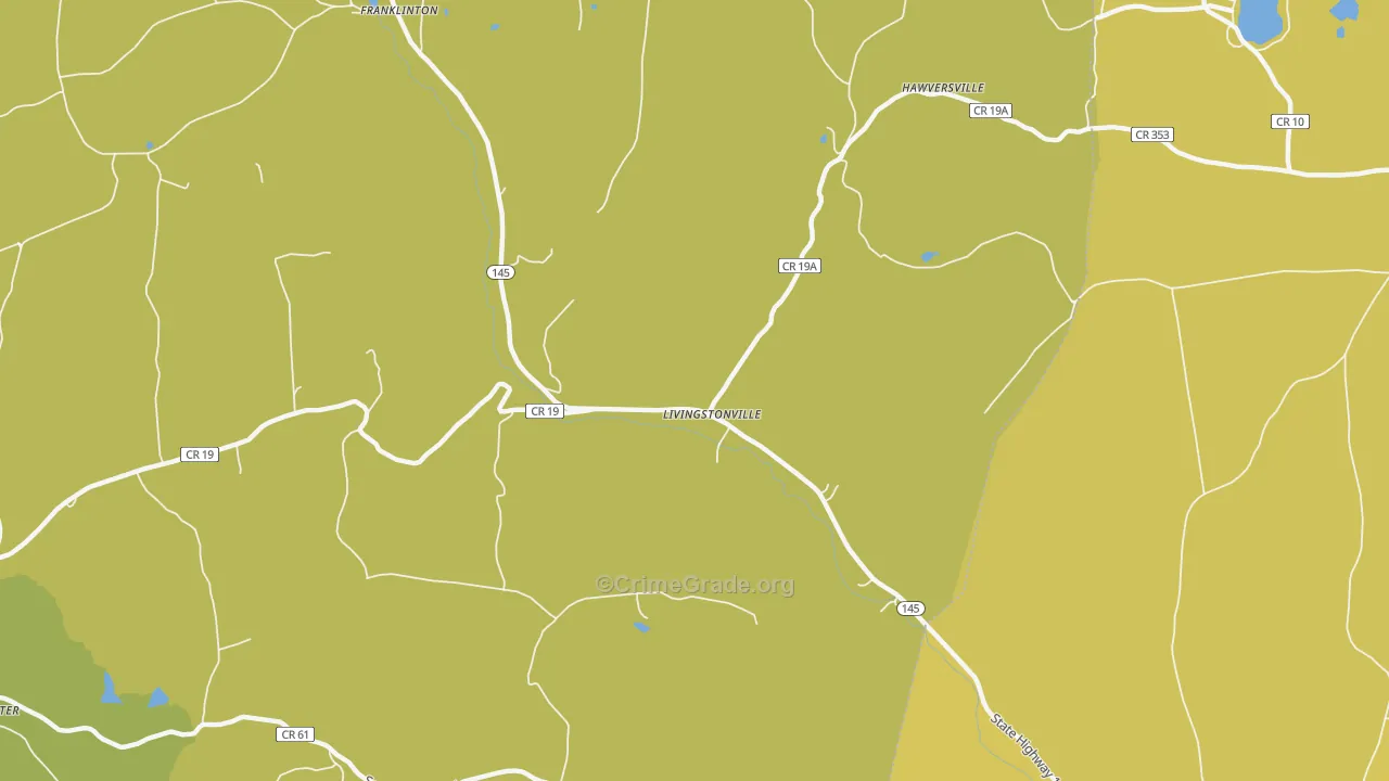 Livingstonville, NY Map of Theft Rates