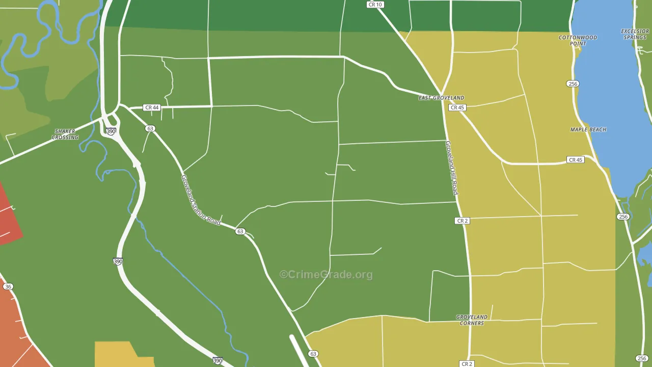Livonia Center, NY Map of Theft Rates