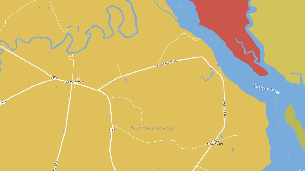 Lloyd Crossroads, NC Map of Theft Rates