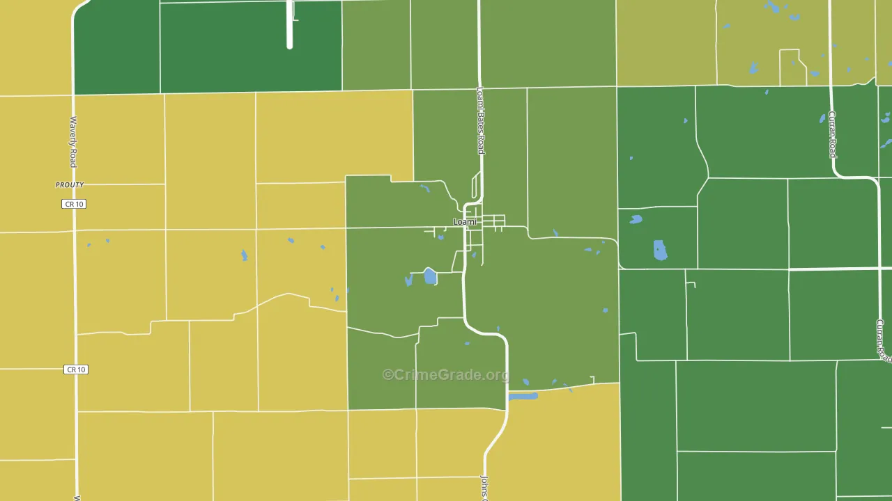 Loami, IL Map of Theft Rates
