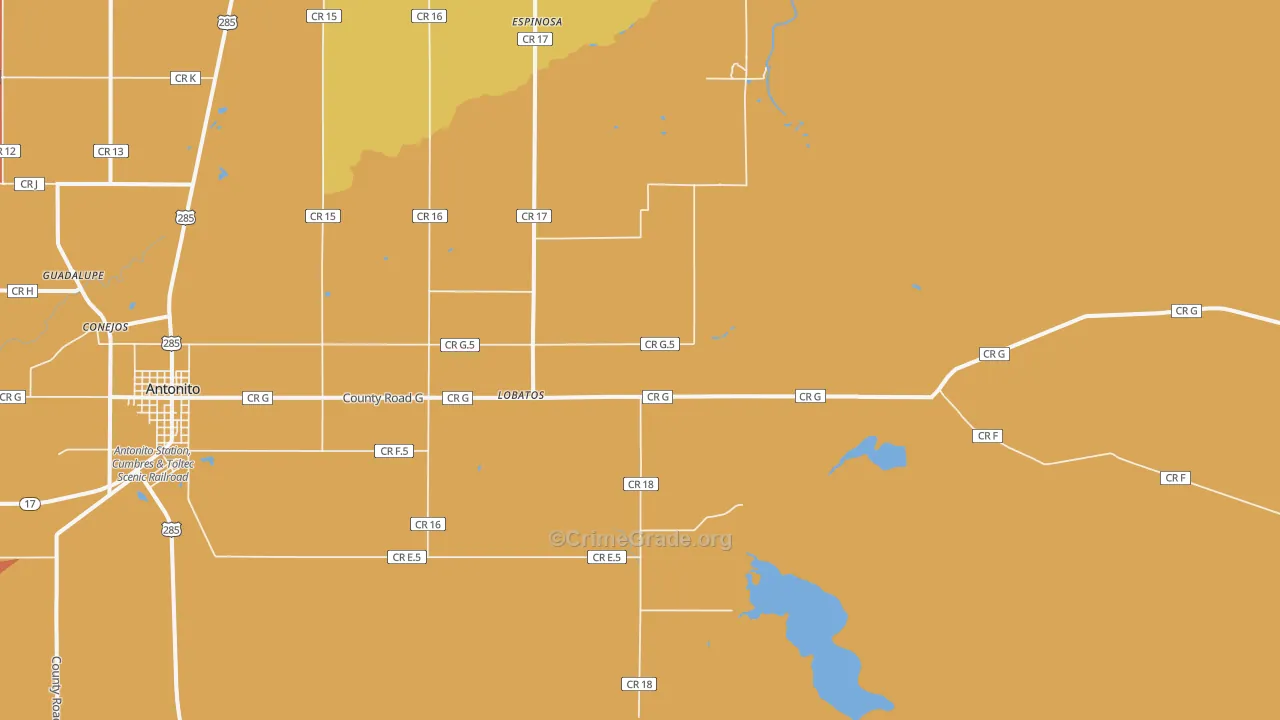 Lobatos, CO Map of Theft Rates