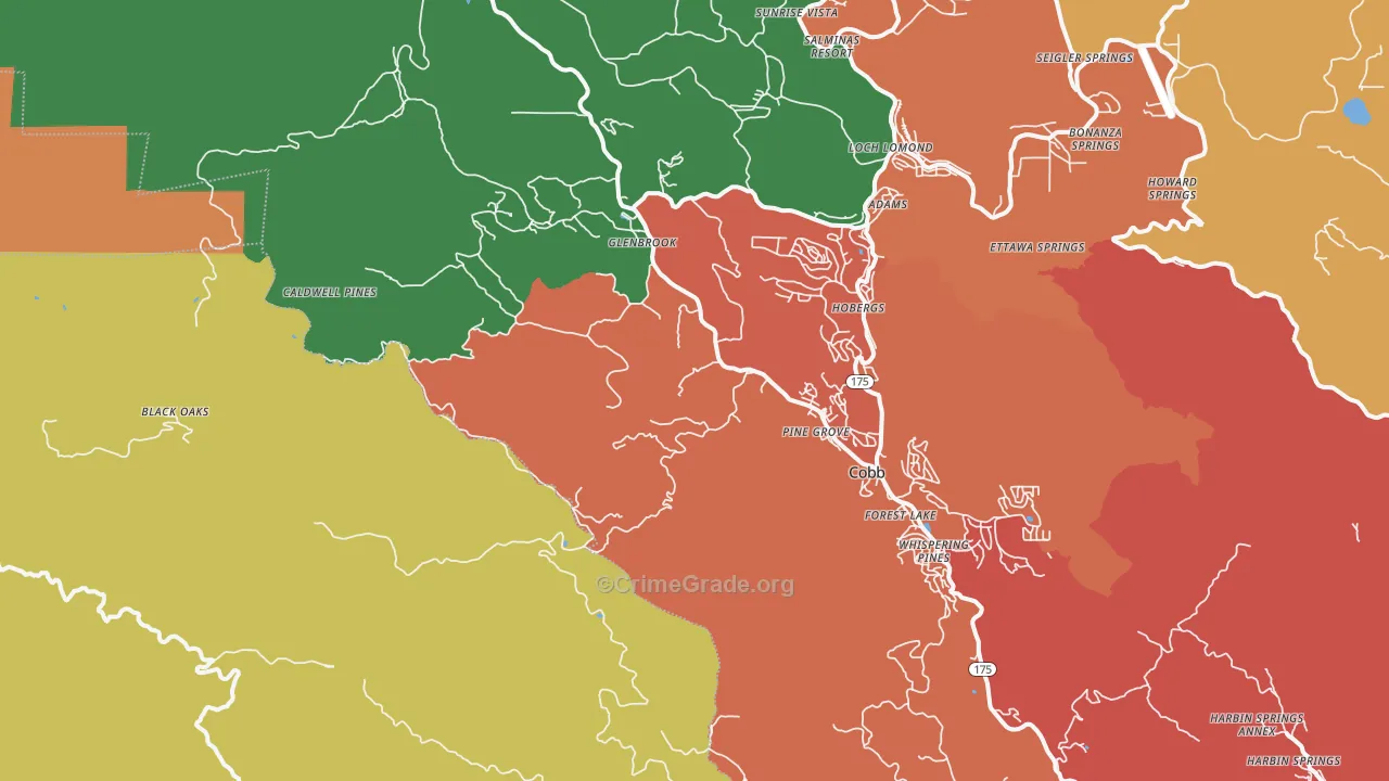 Loch Lomond, CA Map of Theft Rates